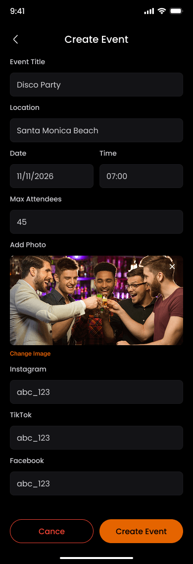 OOmphh app - Events & plans